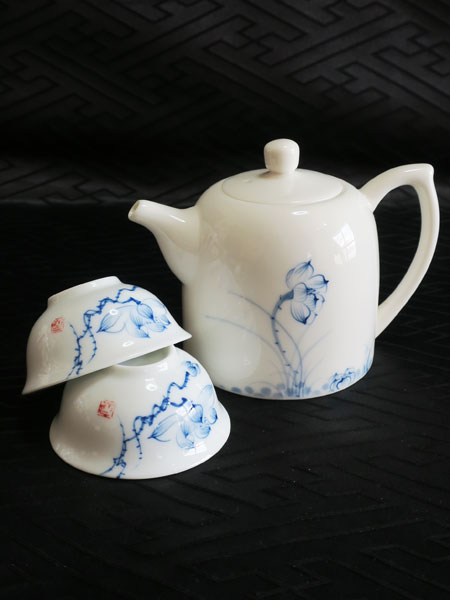 中国茶器セット「青花の蓮」 1