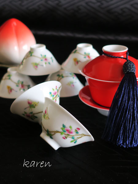 中国茶器セット「蓋碗と茶杯／紅」【ご予約受付中】 2