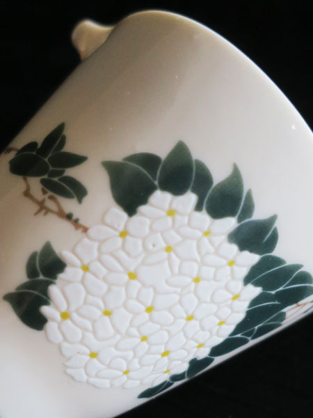 中国茶器「茶海／草木灰の白紫陽花」【ご予約受付中】 2