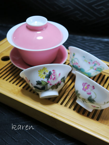 中国茶器セット「蓋碗と茶杯／桃」【ご予約受付中】 3