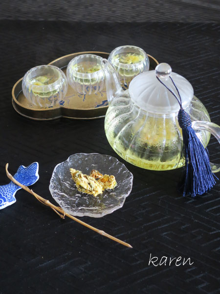 ガラス茶器セット「茶壷と茶杯／南瓜（かぼちゃ）」【ご予約受付中】 3