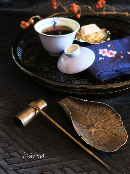 茶席小道具「茶則３点セット／枯蓮葉」【ご予約受付中】 3