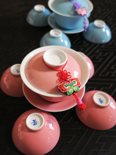 中国茶器セット「蓋碗と茶杯／桃」【ご予約受付中】 4