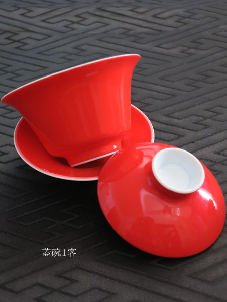 中国茶器セット「蓋碗と茶杯／紅」【ご予約受付中】 4