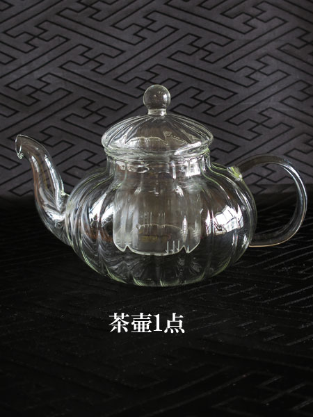 ガラス茶器セット「茶壷と茶杯／南瓜（かぼちゃ）」【ご予約受付中】 5