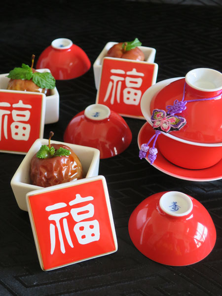 中国茶器セット「蓋碗と茶杯／紅」【ご予約受付中】 6